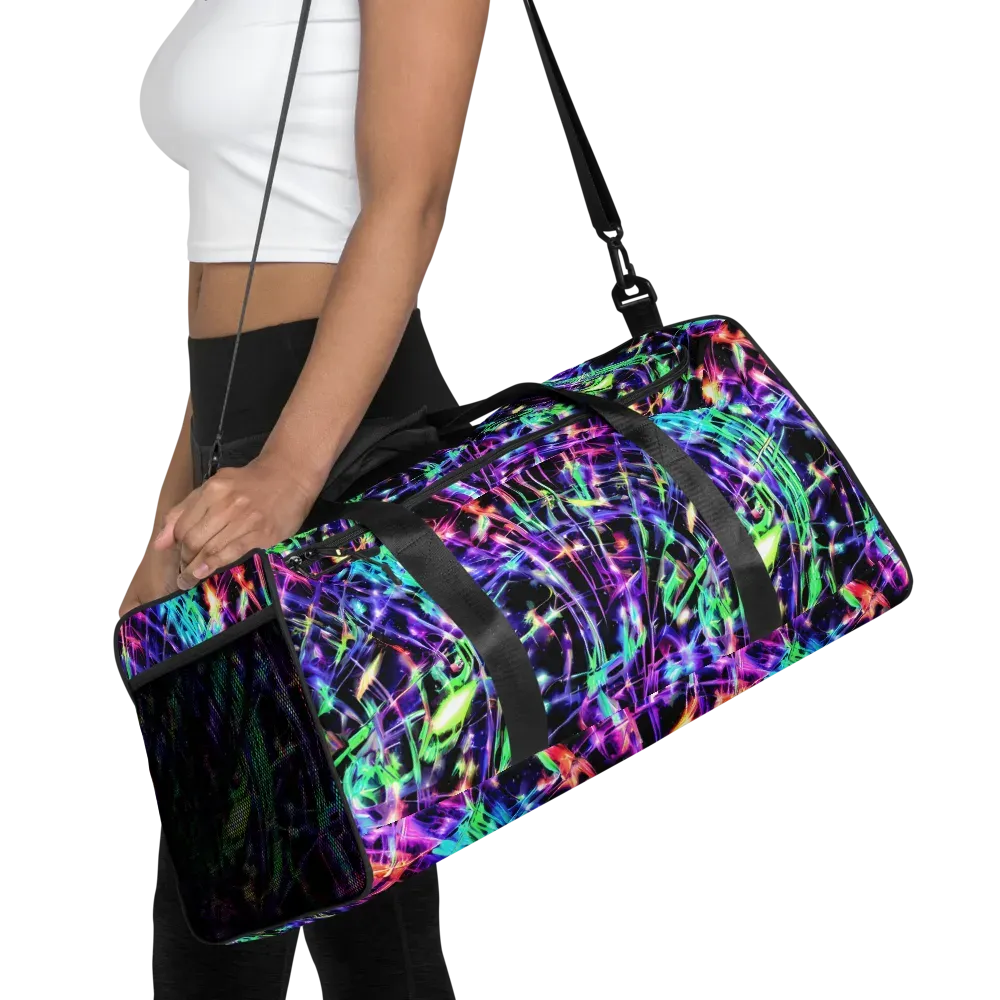 Neon Bamboo on Duffle Bag — Front