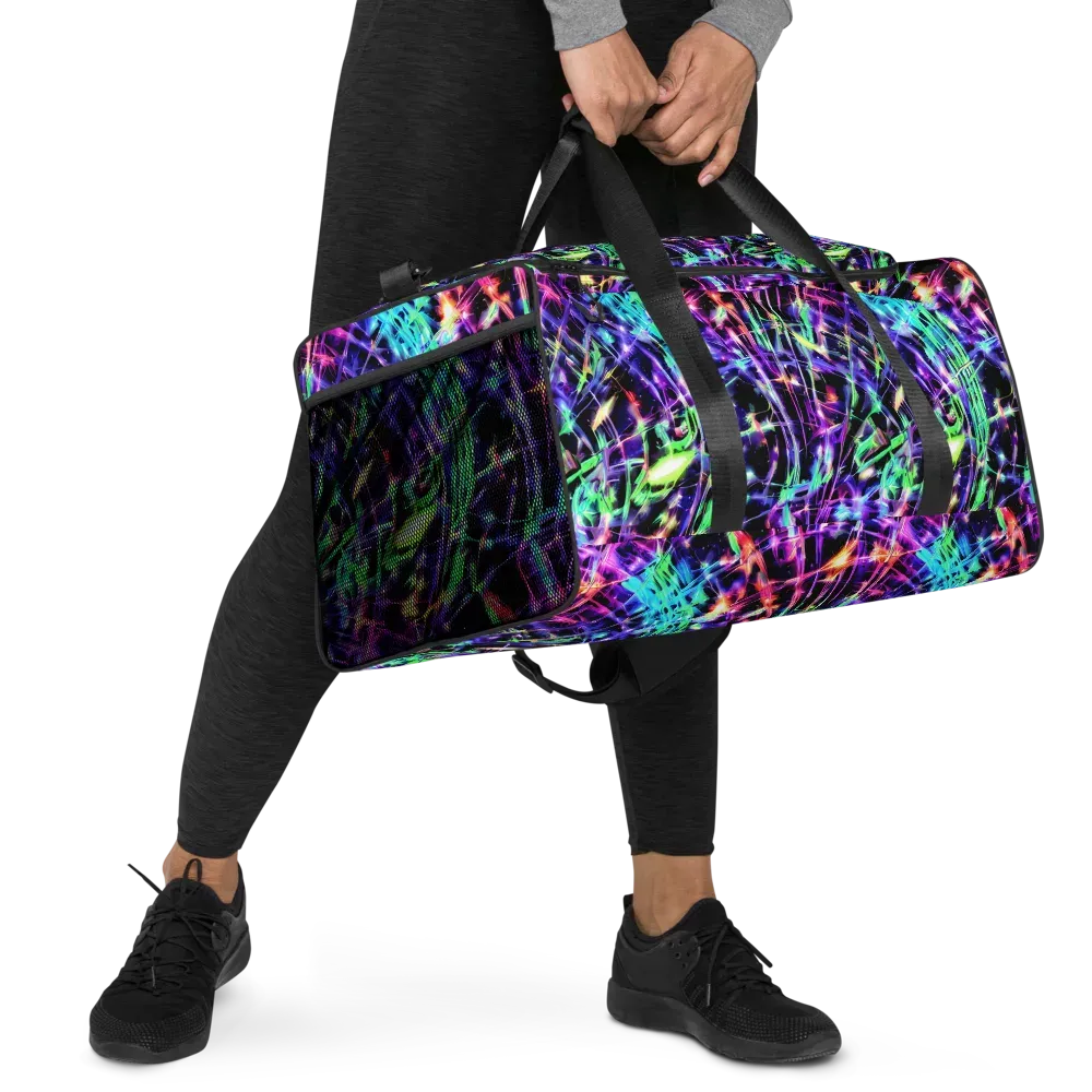 Neon Bamboo on Duffle Bag — Right Front