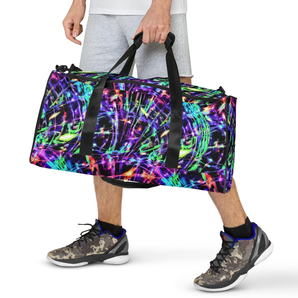 Neon Bamboo on Duffle Bag — Front