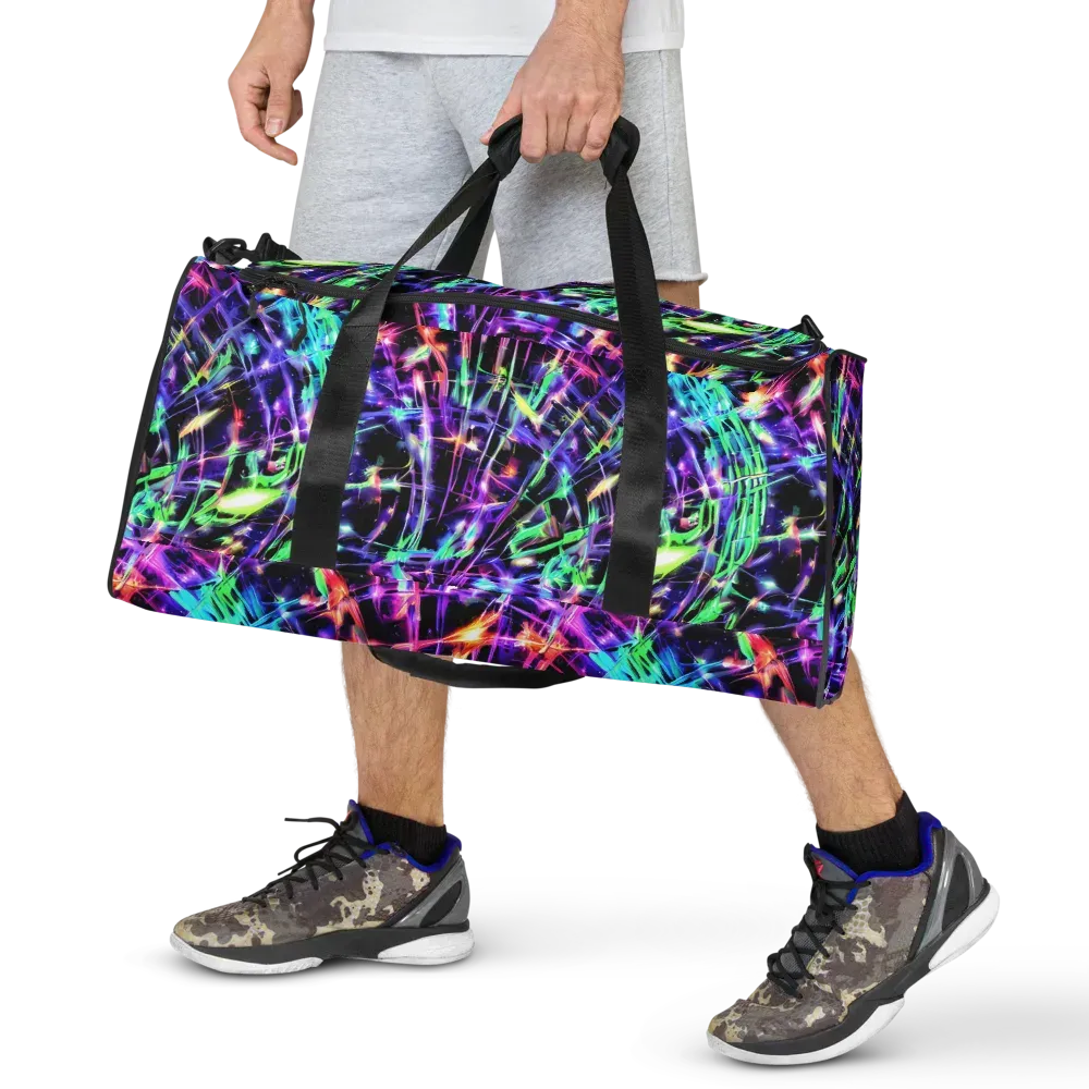 Neon Bamboo on Duffle Bag — Front