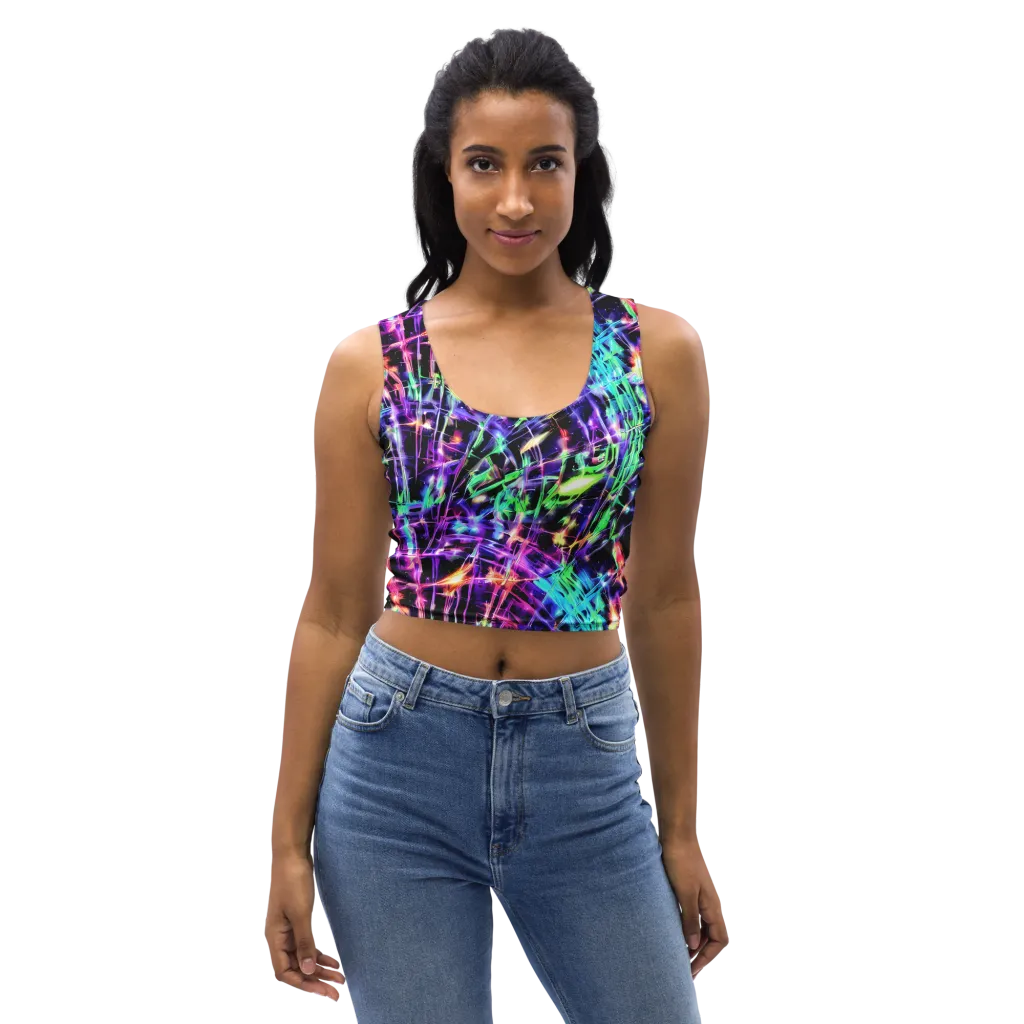 Neon Bamboo on Crop Top — Front