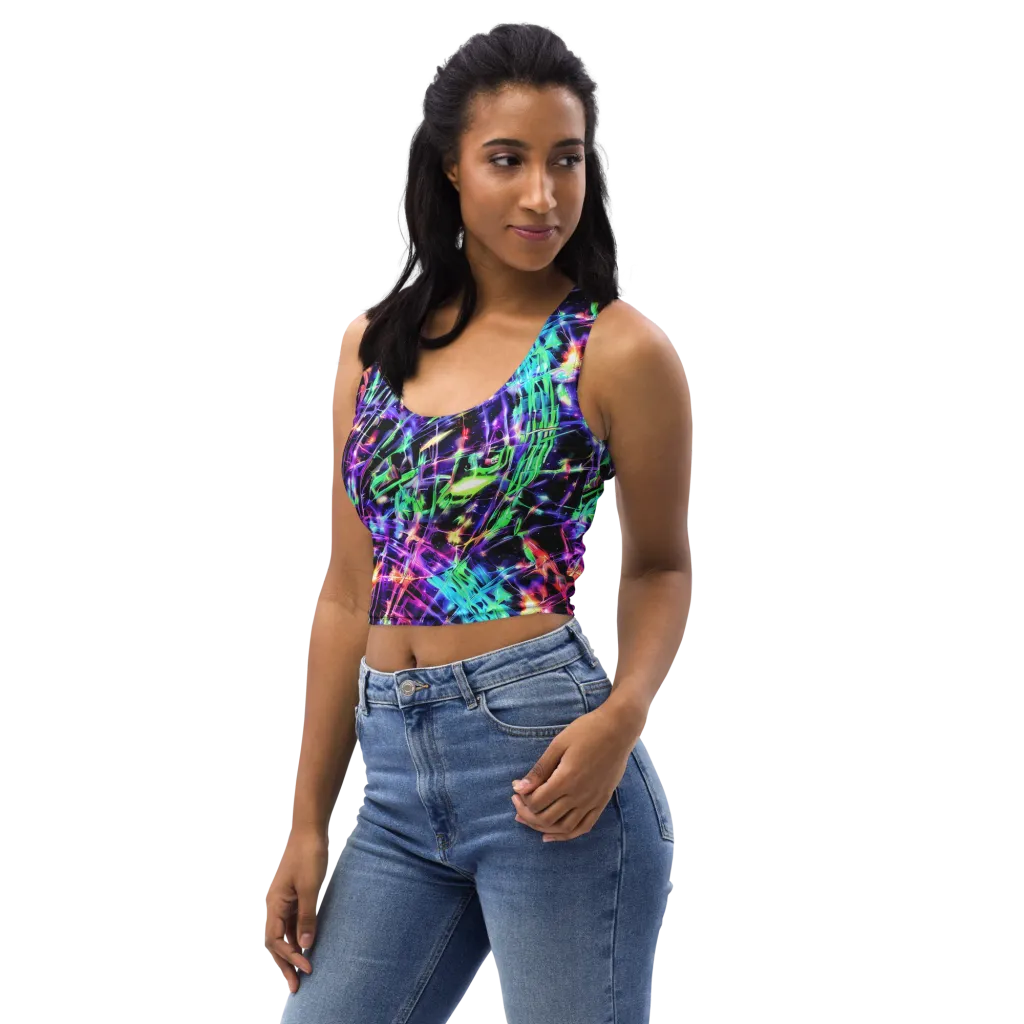 Neon Bamboo on Crop Top — Left Front