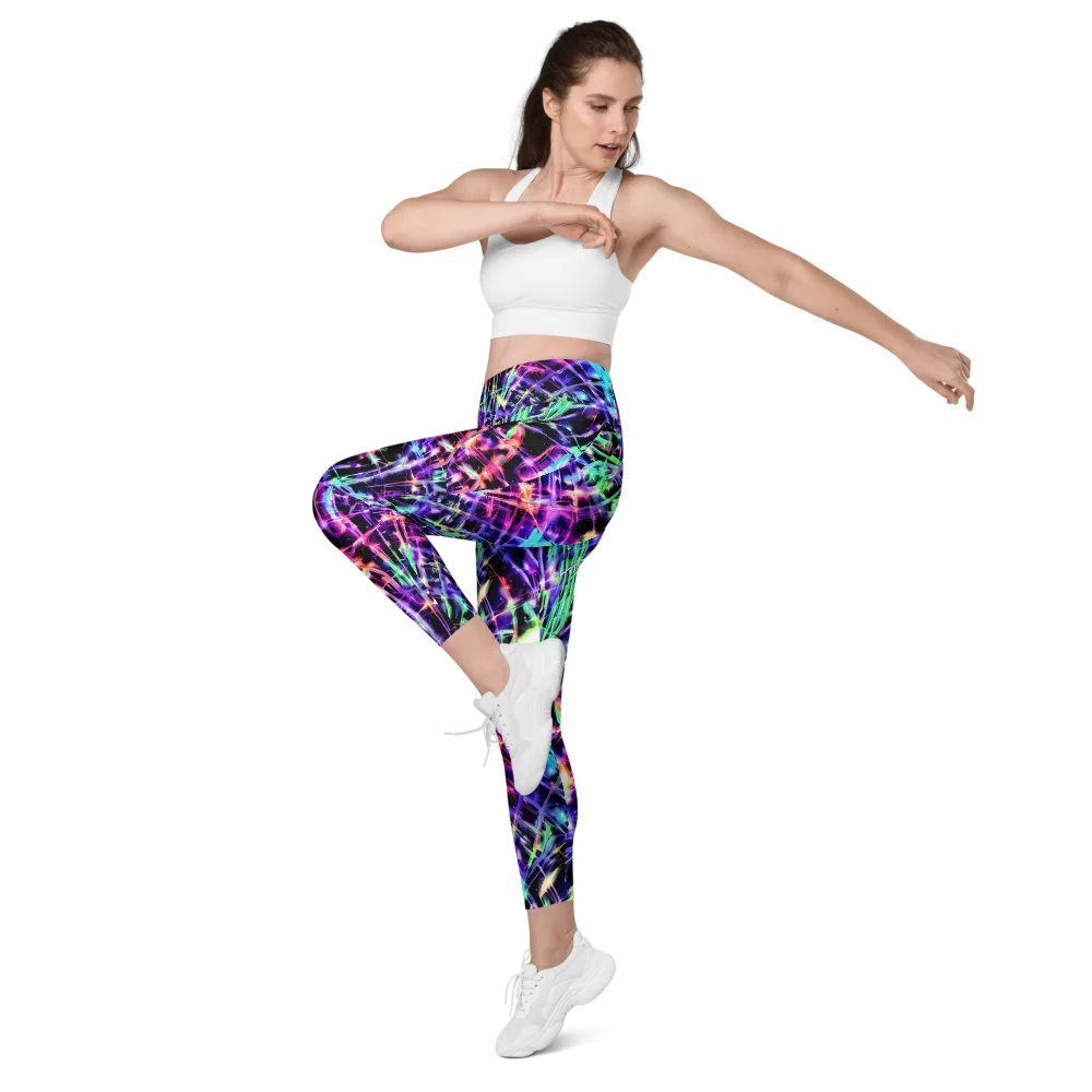 Neon Bamboo on Leggings with Pockets — Left Front