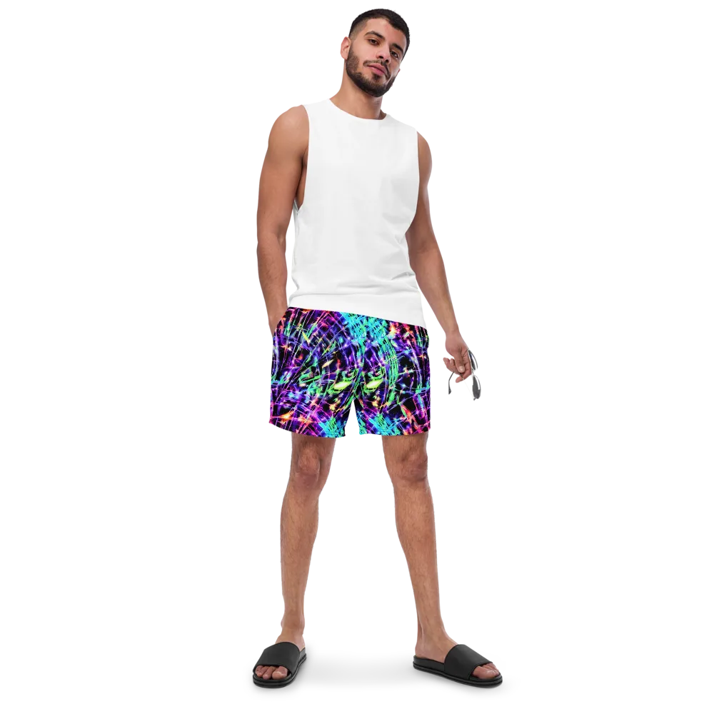 Neon Bamboo on Swim Trunks — Front