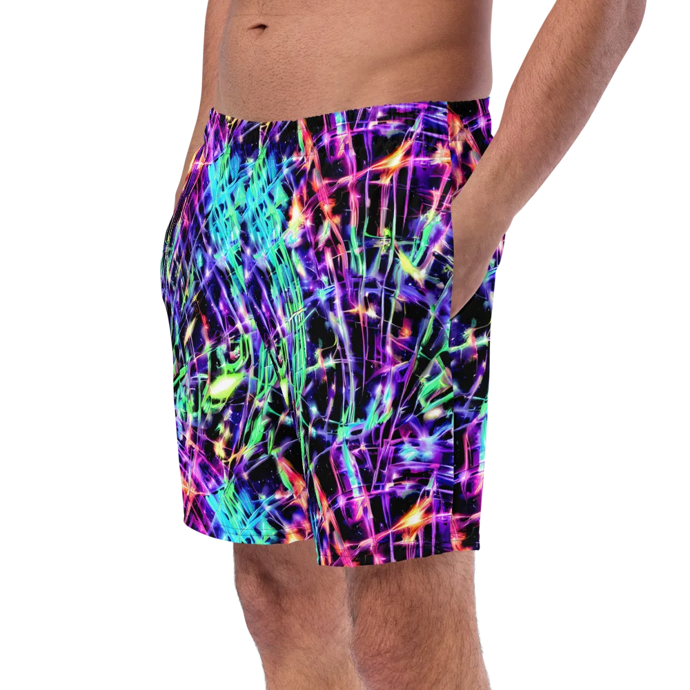 Neon Bamboo on Swim Trunks — Left Front