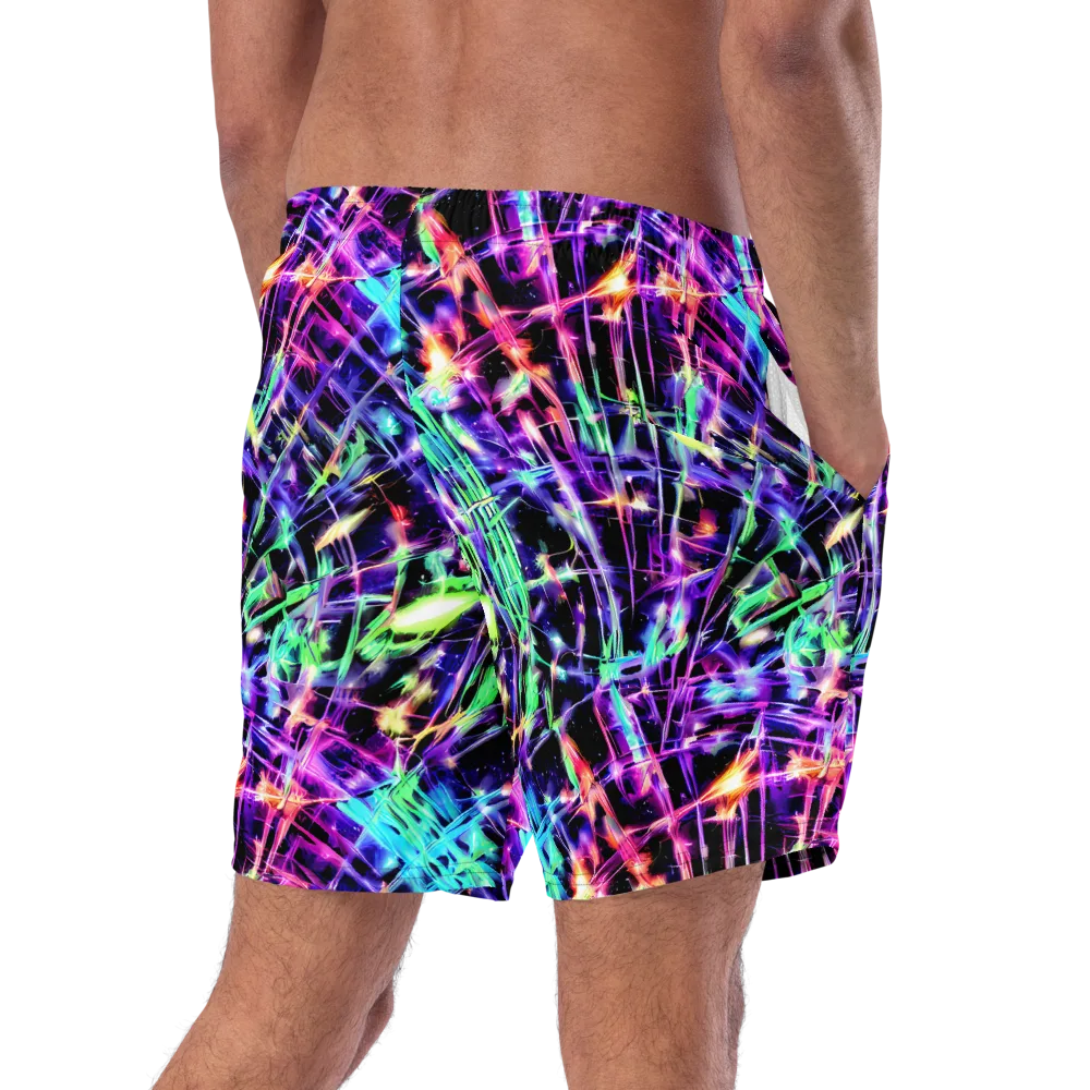 Neon Bamboo on Swim Trunks — Right Back
