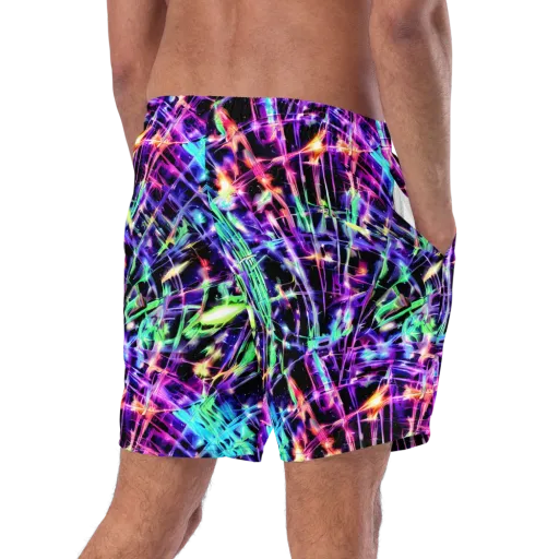 Neon Bamboo on a Swim Trunks