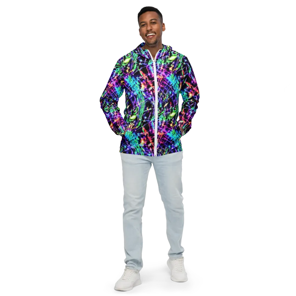 Neon Bamboo on Men's Windbreaker — Front