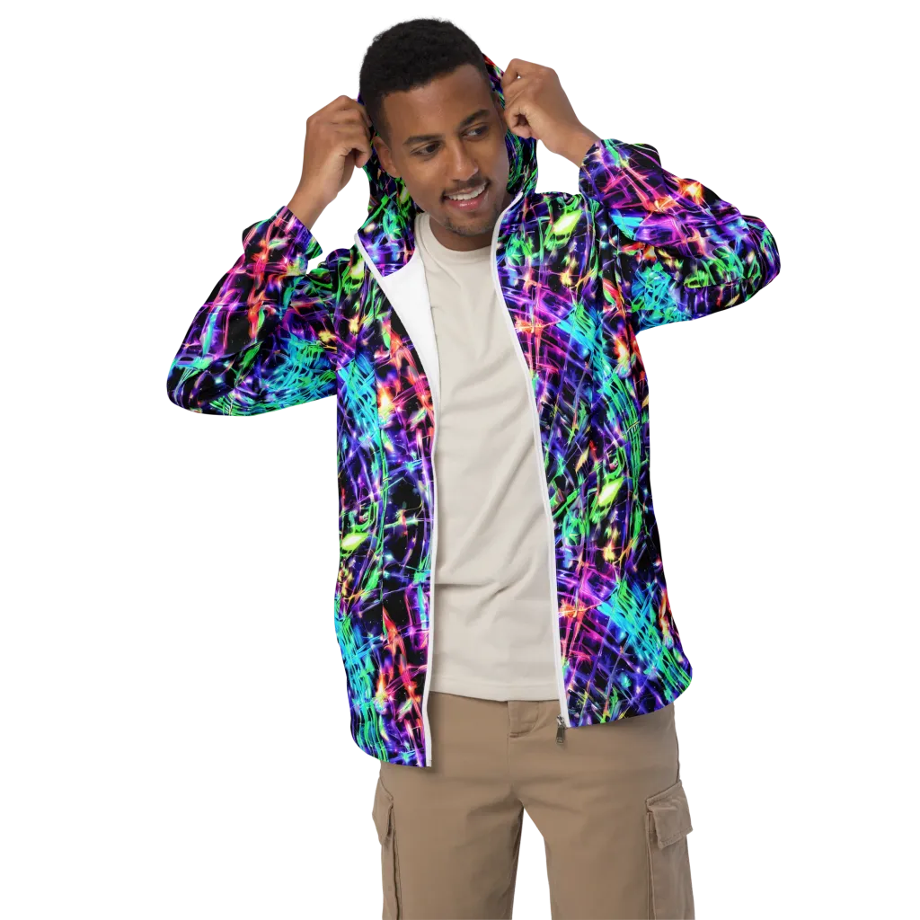 Neon Bamboo on Men's Windbreaker — Front
