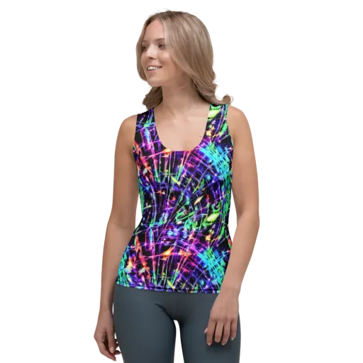 Neon Bamboo on a Women's Tank Top