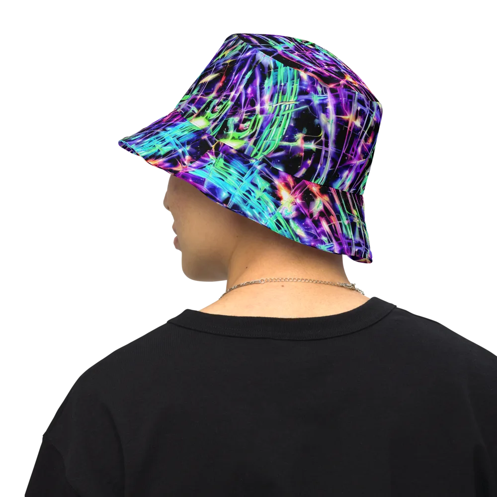 Neon Bamboo on Reversible Bucket Hat — Back Inside