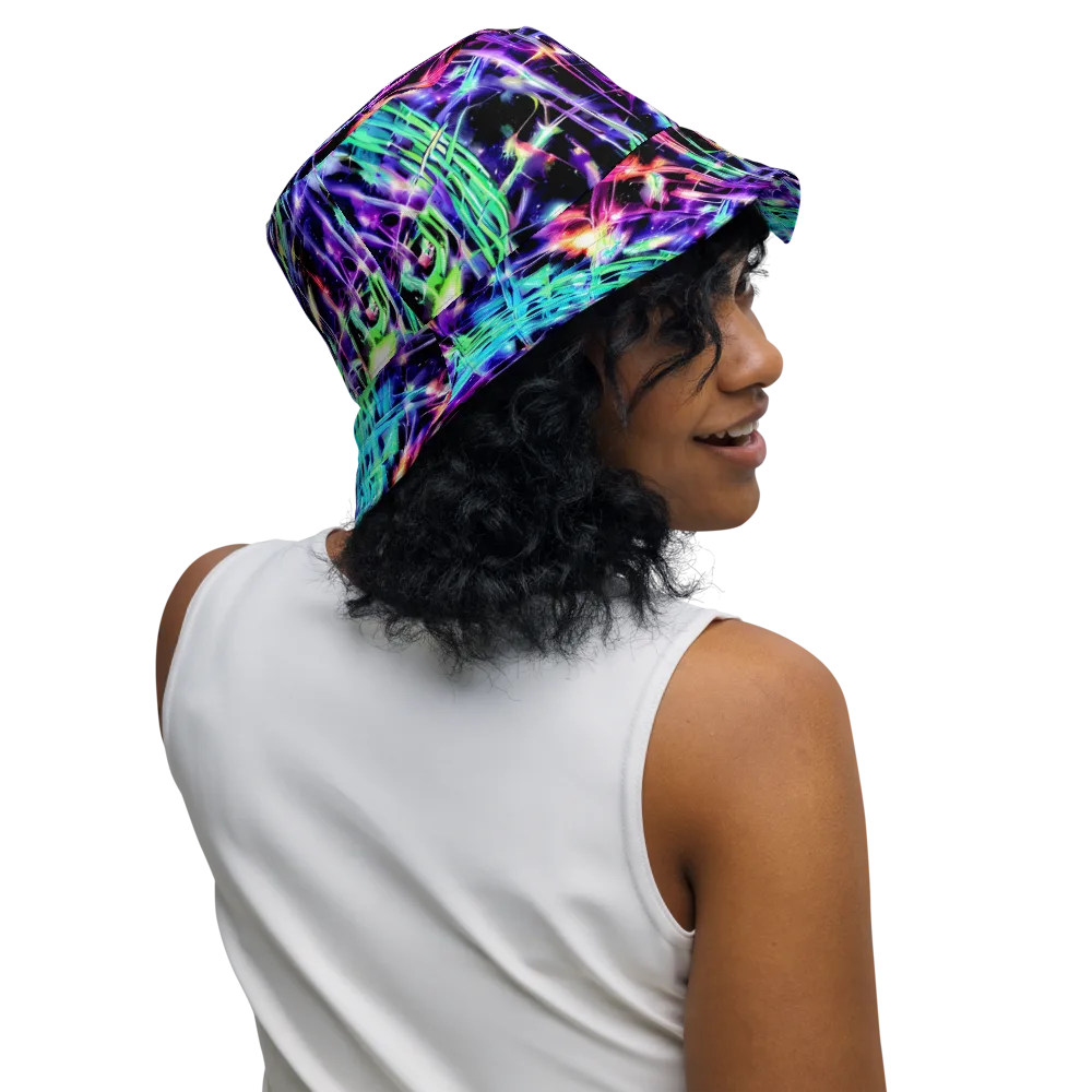 Neon Bamboo on Reversible Bucket Hat — Right Outside