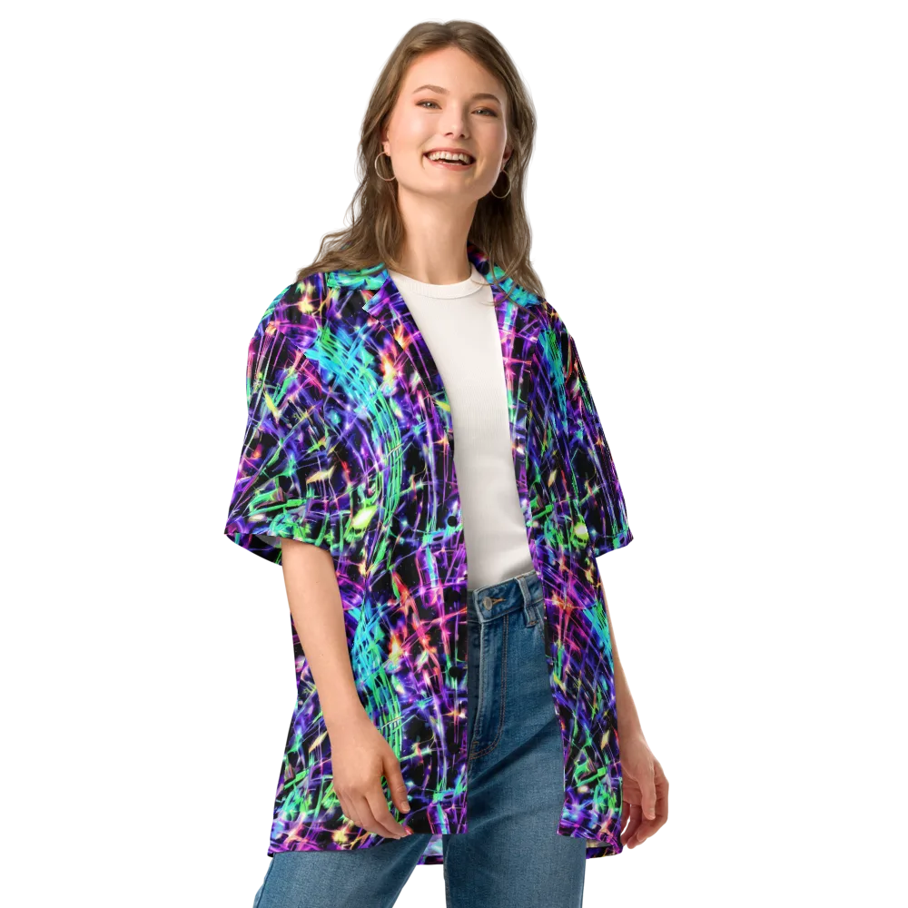 Neon Bamboo on Button Shirt — Front