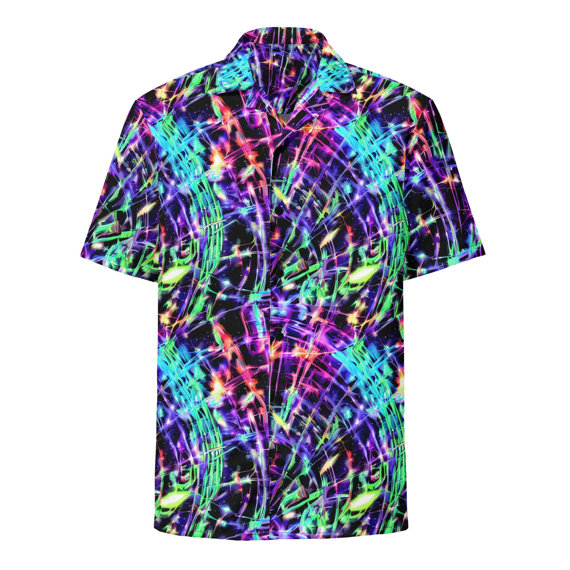Neon Bamboo on Button Shirt — Front