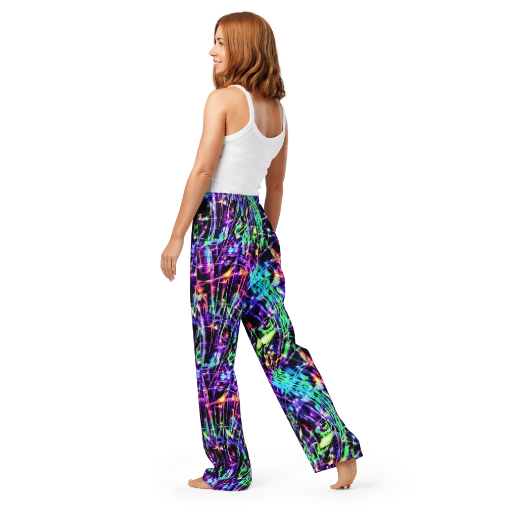 Neon Bamboo on Women's Pajama Pants — Back
