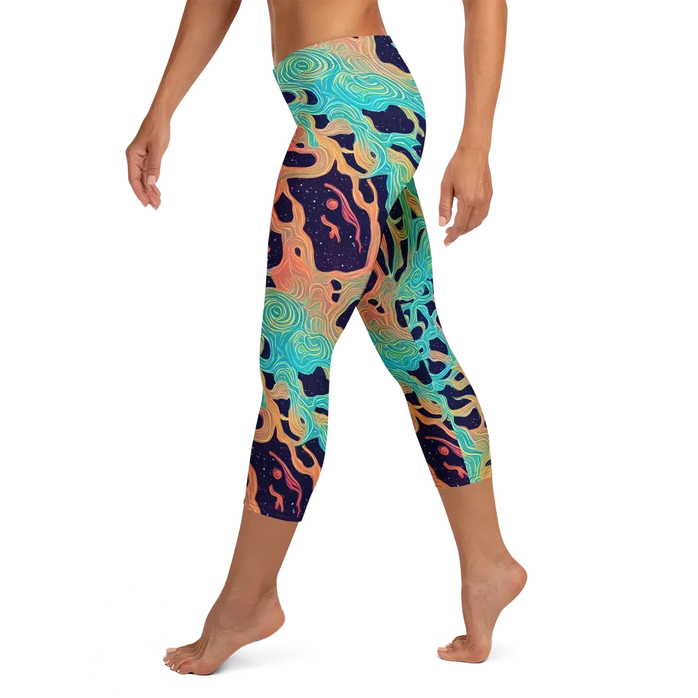 Astral Tides on Capri Leggings — Left