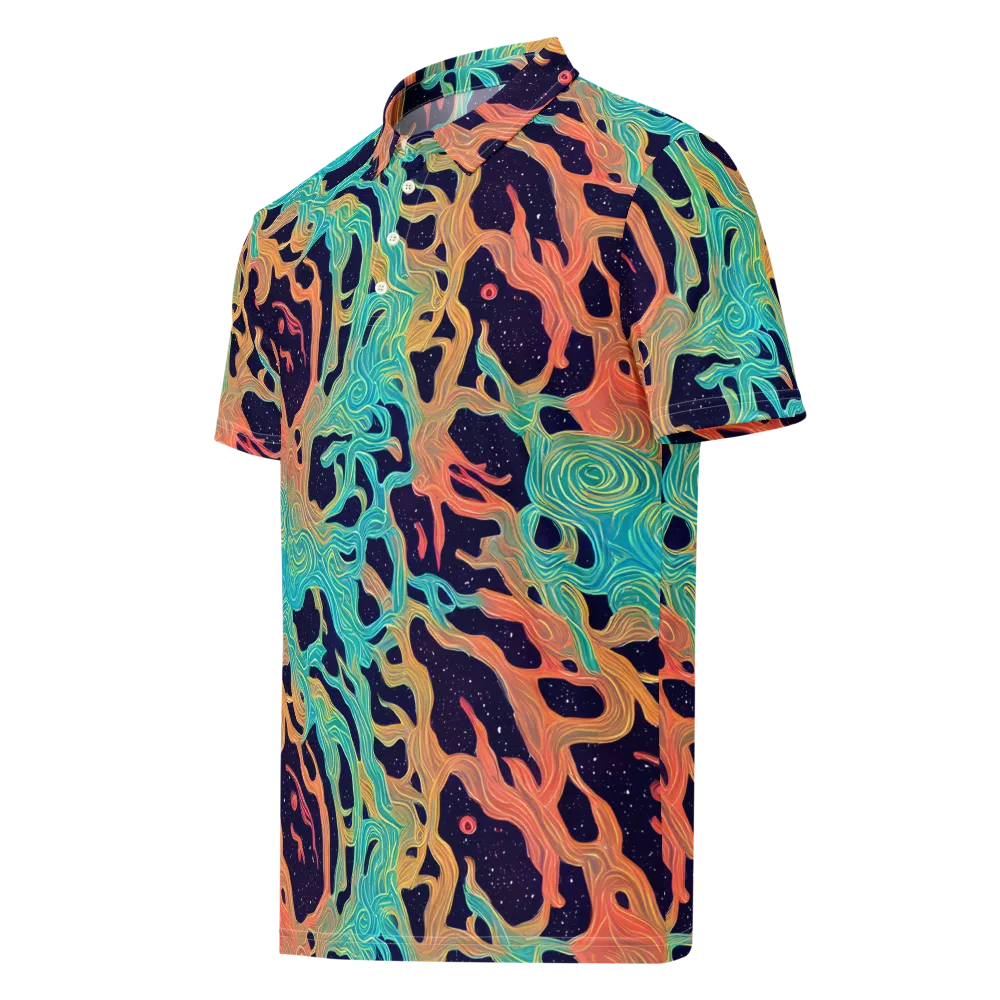 Astral Tides on Men's Slim Fit Polo Shirt — Left Front