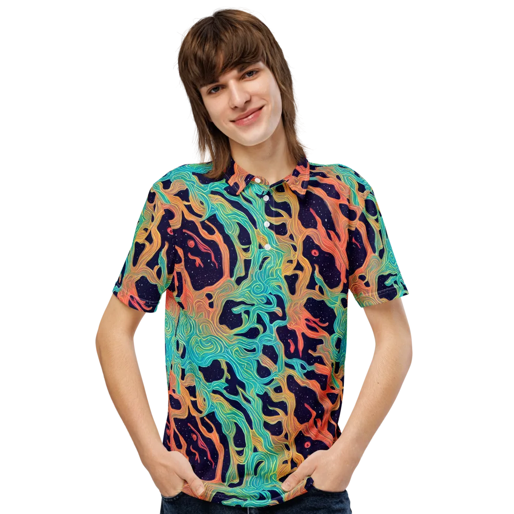 Astral Tides on Men's Slim Fit Polo Shirt — Front
