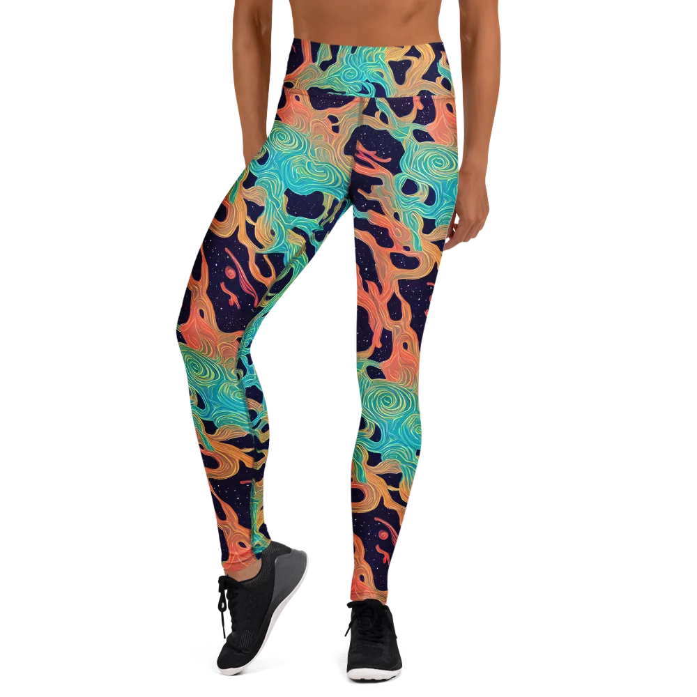 Astral Tides on Yoga Leggings — Front