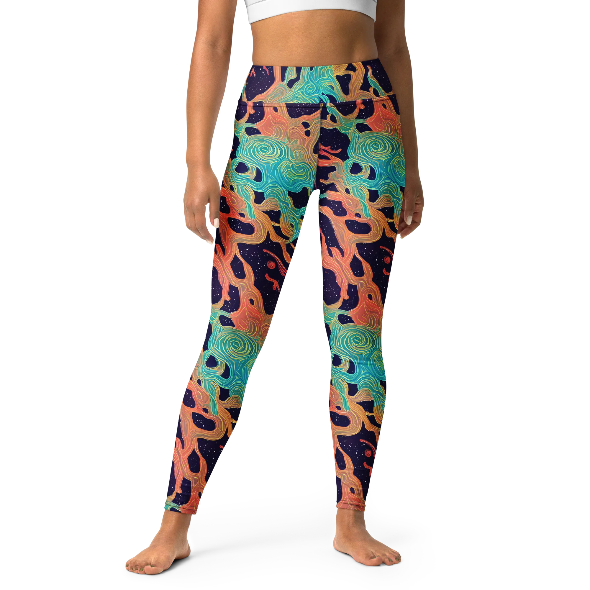 Astral Tides on Yoga Leggings — Front