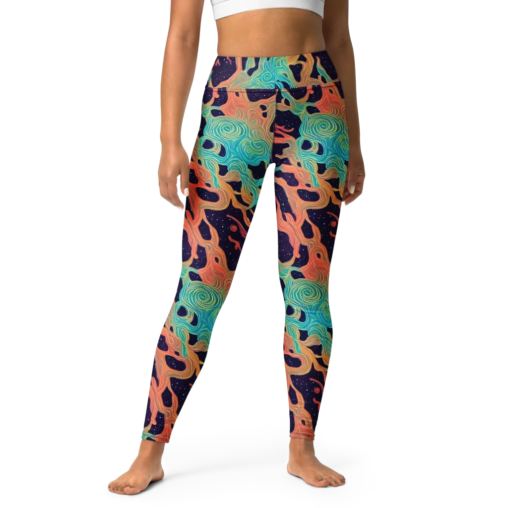 Astral Tides on Yoga Leggings — Front