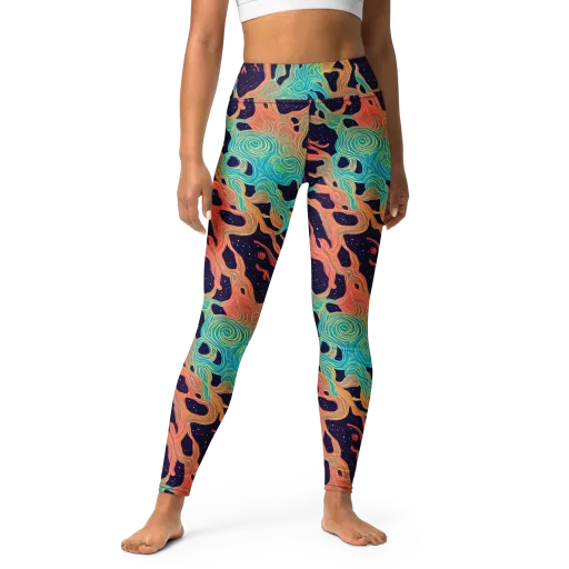 Astral Tides on a Yoga Leggings