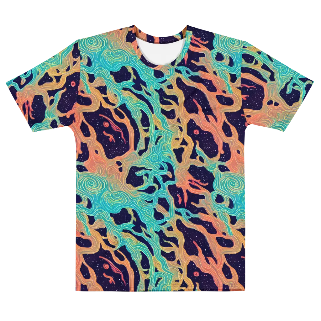 Astral Tides on Men's Cotton Crew Neck T-Shirt — Front
