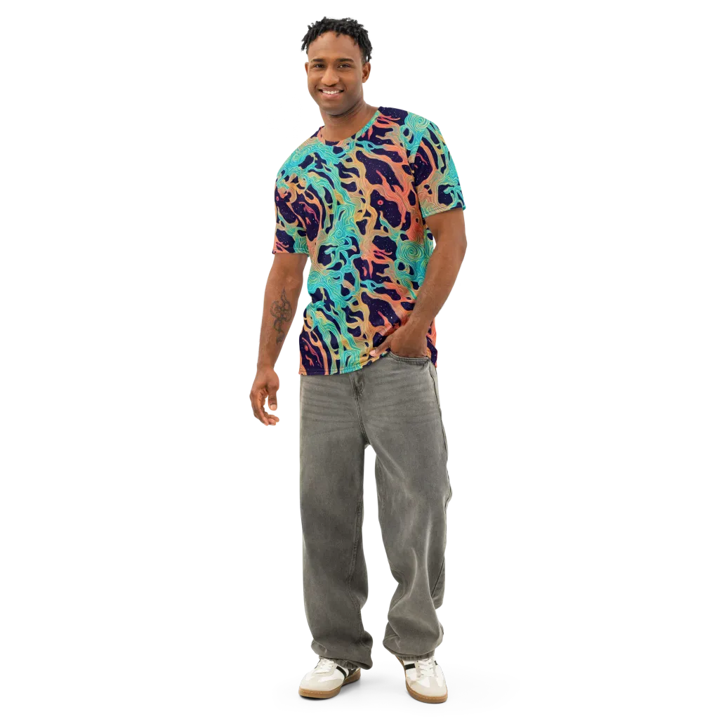 Astral Tides on Men's Cotton Crew Neck T-Shirt — Front