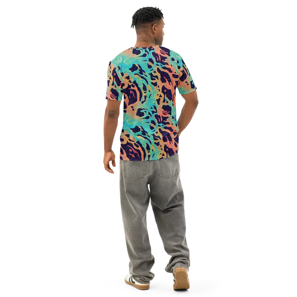 Astral Tides on Men's Cotton Crew Neck T-Shirt — Back