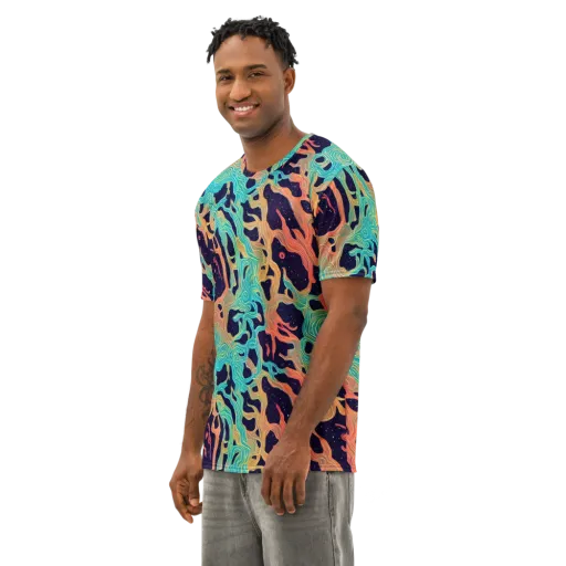 Astral Tides on a Men's Cotton Crew Neck T-Shirt