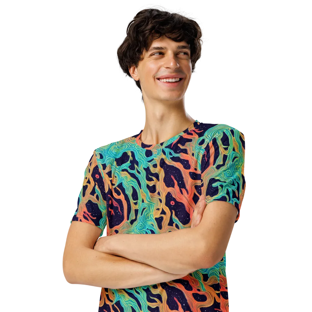 Astral Tides on Men's Crew Neck T-Shirt — Left Front