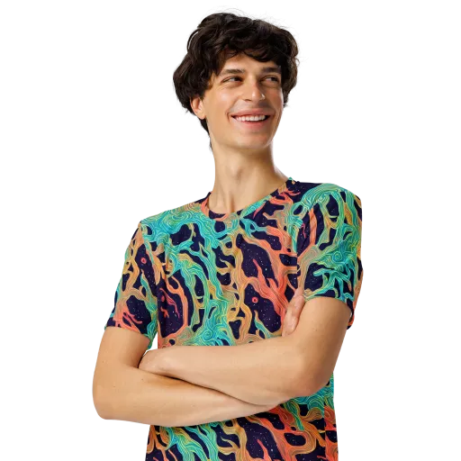 Astral Tides on a Men's Crew Neck T-Shirt