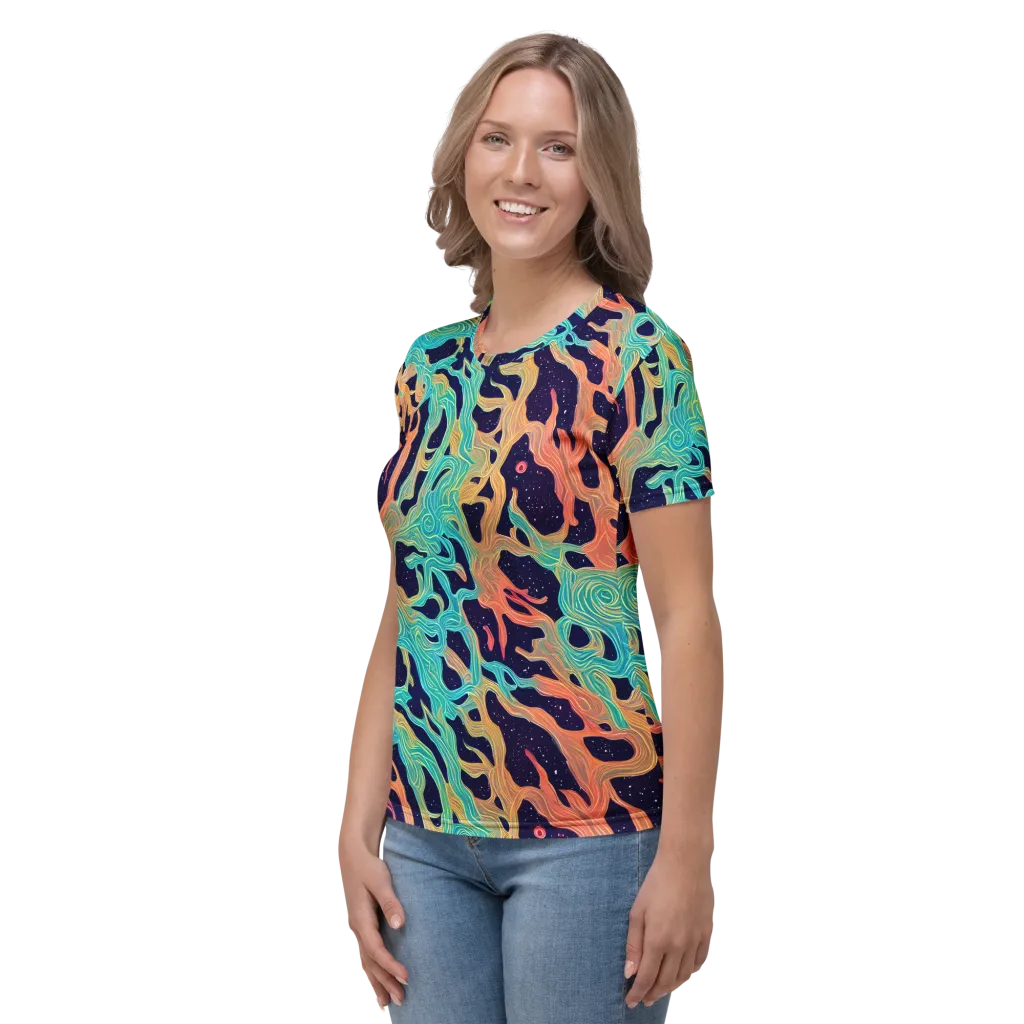 Astral Tides on Women's Crew Neck T-Shirt — Left