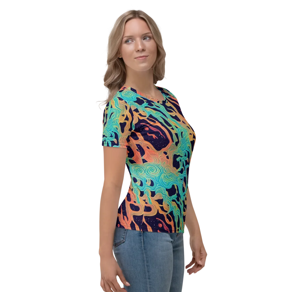 Astral Tides on Women's Crew Neck T-Shirt — Right