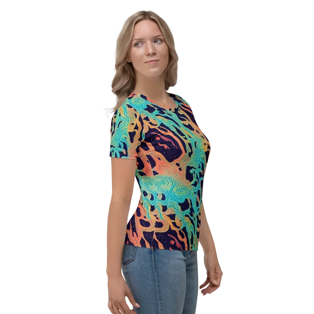 Astral Tides on Women's Crew Neck T-Shirt — Right