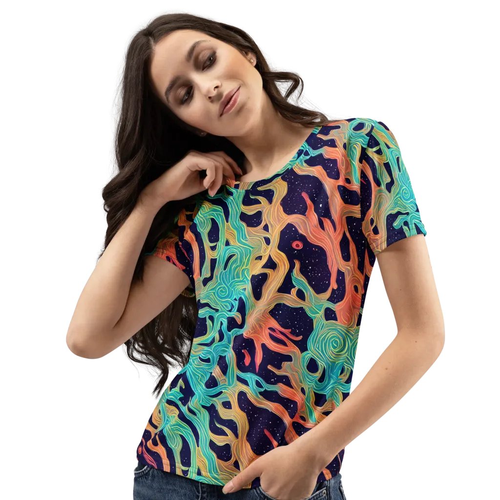 Astral Tides on Women's Crew Neck T-Shirt — Left Front