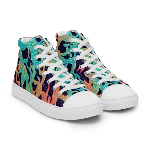 Astral Tides on a Women's High Top Canvas Shoes