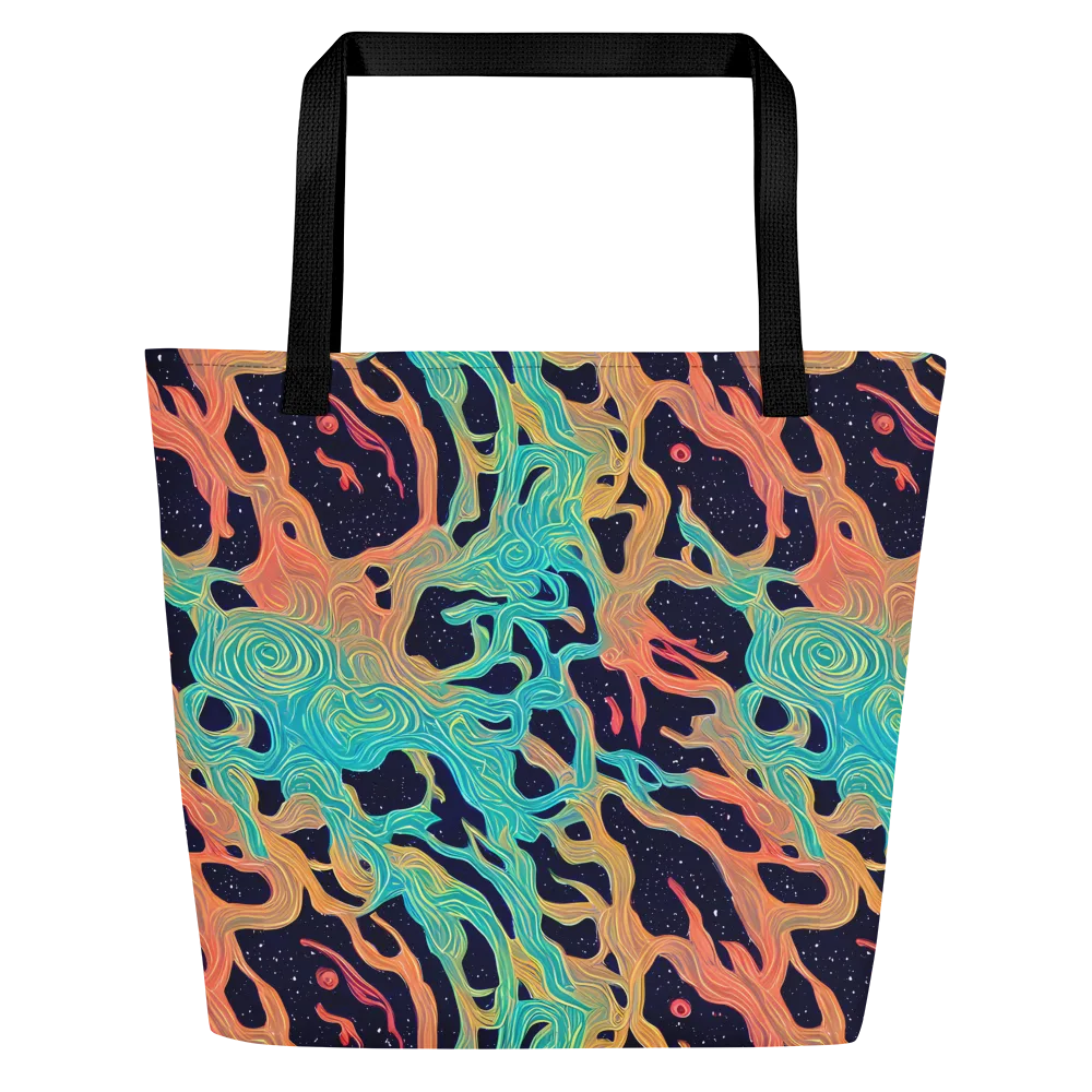 Astral Tides on Large Tote Bag W/ Pocket — Front