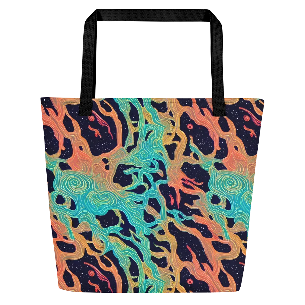Astral Tides on Large Tote Bag W/ Pocket — Front