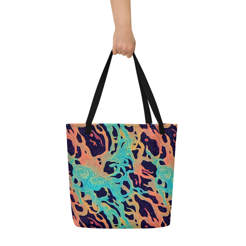 Astral Tides on Large Tote Bag W/ Pocket — Front