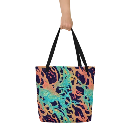 Astral Tides on a Large Tote Bag W/ Pocket