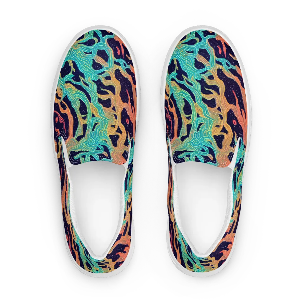 Astral Tides on Women's Slip-On Canvas Shoes — Front