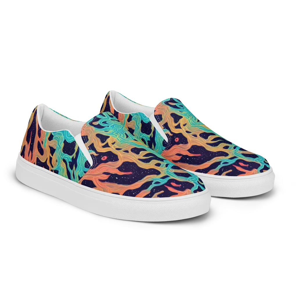 Astral Tides on Women's Slip-On Canvas Shoes — Right Front