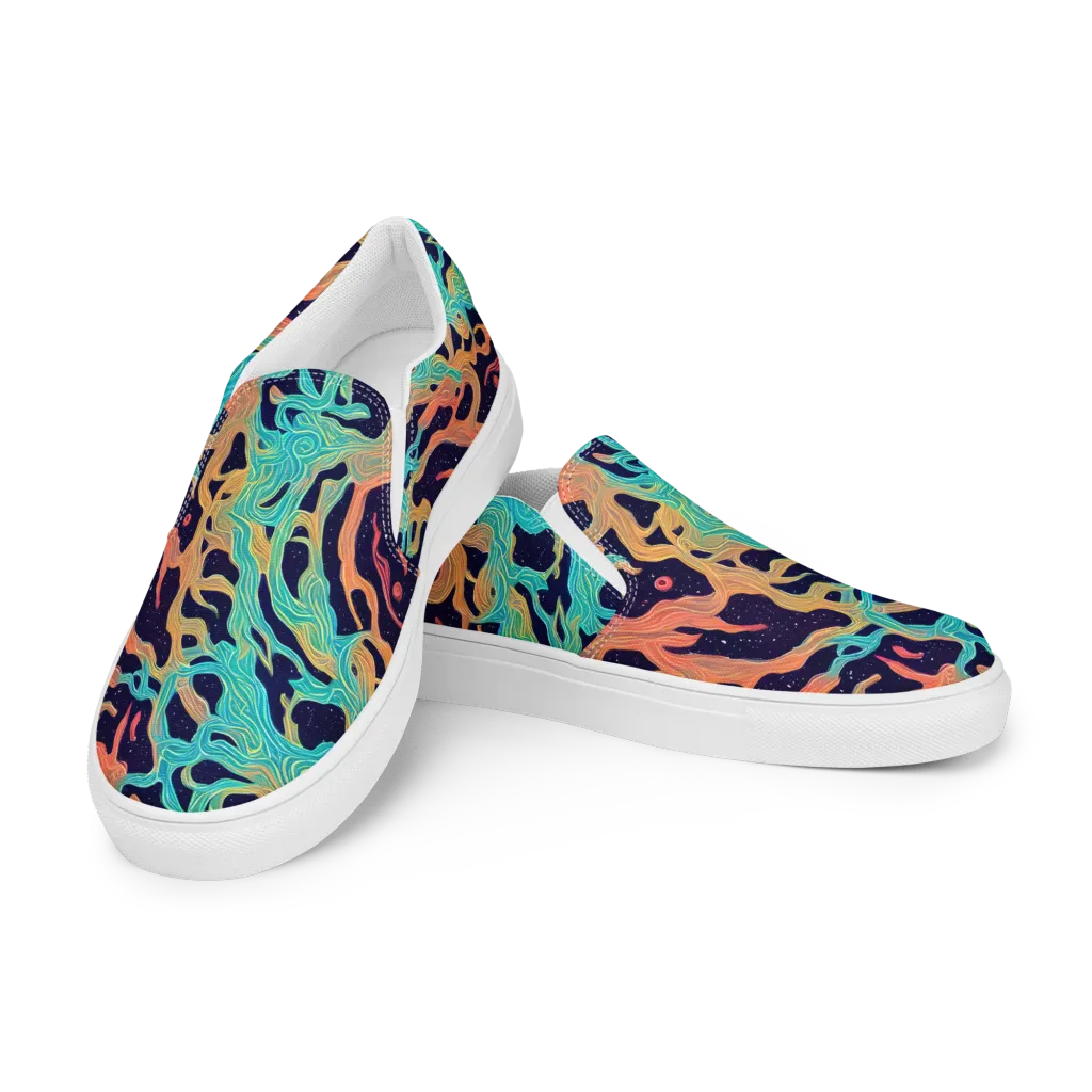 Astral Tides on Women's Slip-On Canvas Shoes — Left Front