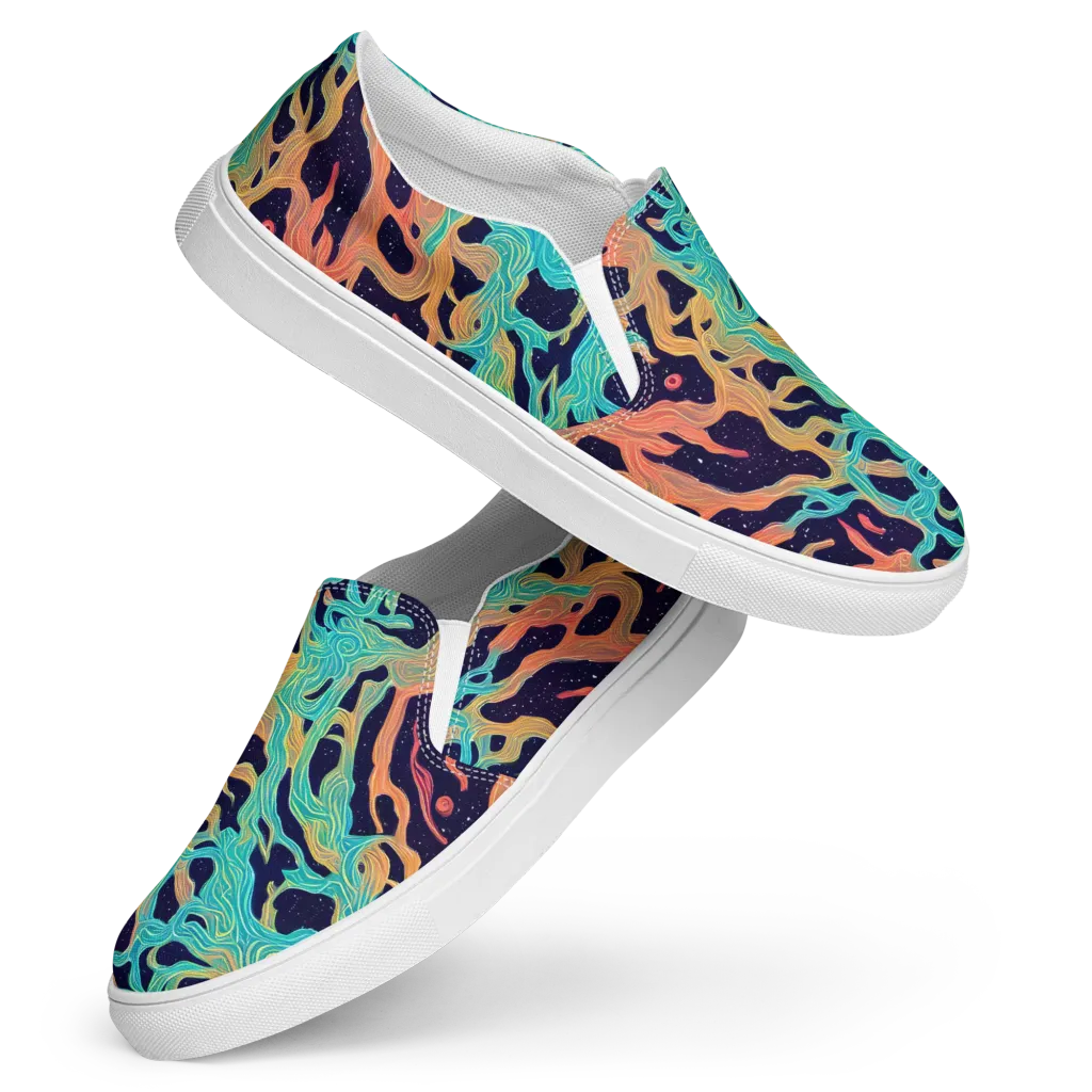 Astral Tides on Women's Slip-On Canvas Shoes — Front