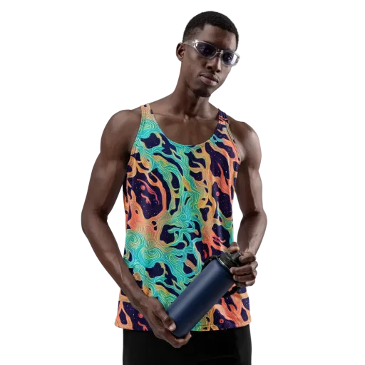 Astral Tides on a Men's Tank Top