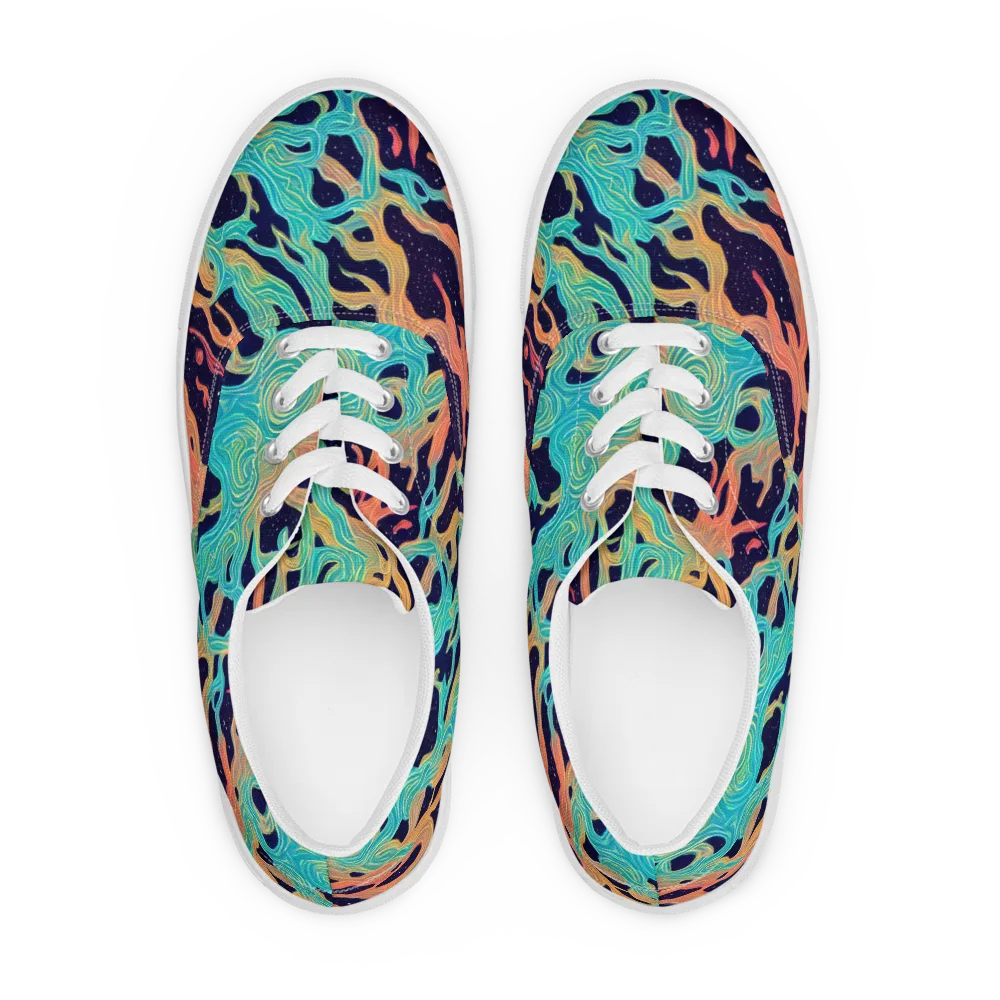 Astral Tides on Men's Lace-Up Canvas Shoes — Front
