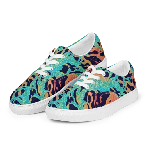Astral Tides on a Men's Lace-Up Canvas Shoes