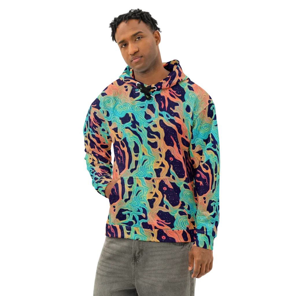Astral Tides on Cotton Hoodie — Left Front