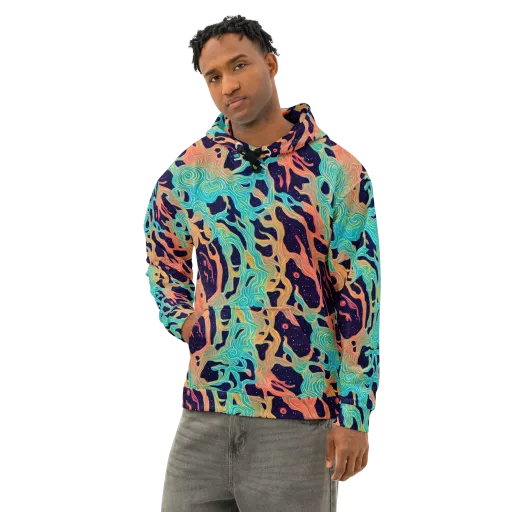 Astral Tides on a Cotton Hoodie